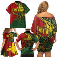 Sepik River Crocodile & Arts Festival Melanesian Pattern Family Matching Off Shoulder Short Dress and Hawaiian Shirt LT03 - Polynesian Pride
