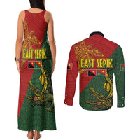 Sepik River Crocodile & Arts Festival Couples Matching Tank Maxi Dress and Long Sleeve Button Shirt Bird-of-paradise Melanesian Tattoo LT03 - Polynesian Pride