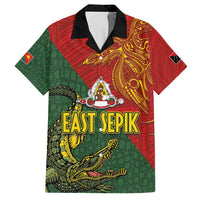 Sepik River Crocodile & Arts Festival Family Matching Off Shoulder Maxi Dress and Hawaiian Shirt Bird-of-paradise Melanesian Tattoo LT03 Dad's Shirt - Short Sleeve Red - Polynesian Pride