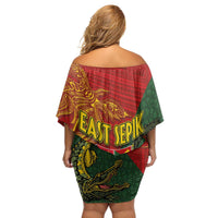 Sepik River Crocodile & Arts Festival Family Matching Off Shoulder Short Dress and Hawaiian Shirt Bird-of-paradise Melanesian Tattoo LT03 - Polynesian Pride