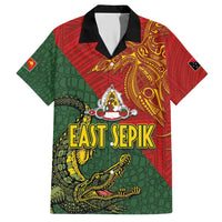 Sepik River Crocodile & Arts Festival Family Matching Short Sleeve Bodycon Dress and Hawaiian Shirt Bird-of-paradise Melanesian Tattoo LT03 Dad's Shirt - Short Sleeve Red - Polynesian Pride