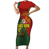Sepik River Crocodile & Arts Festival Family Matching Short Sleeve Bodycon Dress and Hawaiian Shirt Bird-of-paradise Melanesian Tattoo LT03 Mom's Dress Red - Polynesian Pride