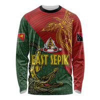 Sepik River Crocodile & Arts Festival Long Sleeve Shirt Bird-of-paradise Melanesian Tattoo LT03 Unisex Red - Polynesian Pride