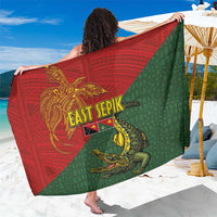 Sepik River Crocodile & Arts Festival Sarong Bird-of-paradise Melanesian Tattoo LT03 One Size 44 x 66 inches Red - Polynesian Pride