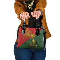 Sepik River Crocodile & Arts Festival Shoulder Handbag Bird-of-paradise Melanesian Tattoo LT03 One Size Red - Polynesian Pride