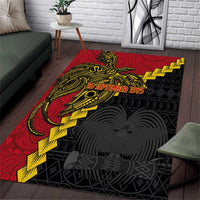 Papua New Guinea Independence Day Area Rug Bird-of-paradise Melanesian Tattoo LT03 Red - Polynesian Pride