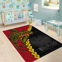 Papua New Guinea Independence Day Area Rug Bird-of-paradise Melanesian Tattoo LT03 - Polynesian Pride