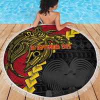 Papua New Guinea Independence Day Beach Blanket Bird-of-paradise Melanesian Tattoo LT03 - Polynesian Pride