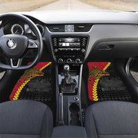 Papua New Guinea Independence Day Car Mats Bird-of-paradise Melanesian Tattoo LT03 Set 2pcs - Front Red - Polynesian Pride