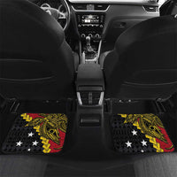 Papua New Guinea Independence Day Car Mats Bird-of-paradise Melanesian Tattoo LT03 Set 2pcs - Back Red - Polynesian Pride