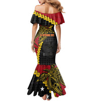 Papua New Guinea Independence Day Family Matching Mermaid Dress and Hawaiian Shirt Bird-of-paradise Melanesian Tattoo LT03 - Polynesian Pride