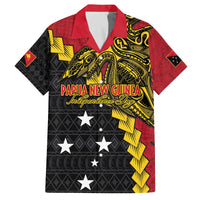 Papua New Guinea Independence Day Family Matching Off Shoulder Short Dress and Hawaiian Shirt Bird-of-paradise Melanesian Tattoo LT03 Dad's Shirt - Short Sleeve Red - Polynesian Pride