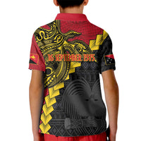 Papua New Guinea Independence Day Kid Polo Shirt Bird-of-paradise Melanesian Tattoo LT03 - Polynesian Pride