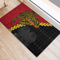 Papua New Guinea Independence Day Rubber Doormat Bird-of-paradise Melanesian Tattoo LT03 - Polynesian Pride