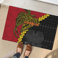 Papua New Guinea Independence Day Rubber Doormat Bird-of-paradise Melanesian Tattoo LT03 - Polynesian Pride