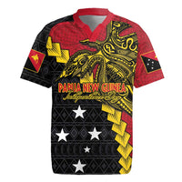 Papua New Guinea Independence Day Rugby Jersey Bird-of-paradise Melanesian Tattoo LT03 Red - Polynesian Pride