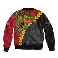 Papua New Guinea Independence Day Sleeve Zip Bomber Jacket Bird-of-paradise Melanesian Tattoo LT03 - Polynesian Pride