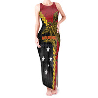 Papua New Guinea Independence Day Tank Maxi Dress Bird-of-paradise Melanesian Tattoo LT03 Women Red - Polynesian Pride