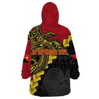 Papua New Guinea Independence Day Wearable Blanket Hoodie Bird-of-paradise Melanesian Tattoo LT03 - Polynesian Pride