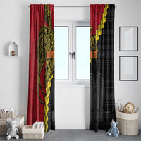 Papua New Guinea Independence Day Window Curtain Bird-of-paradise Melanesian Tattoo LT03 - Polynesian Pride