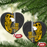 Custom Hawaii Lanai Island Ceramic Ornament Hawaiian Warrior and Kakau Symbols Abstract Tattoo LT03 - Polynesian Pride