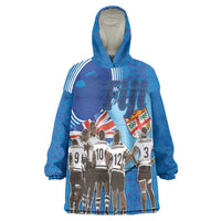 Fiji Rugby Sevens Wearable Blanket Hoodie Commemorate Gold Medal - Rio de Janeiro 2016 LT03 One Size Blue - Polynesian Pride