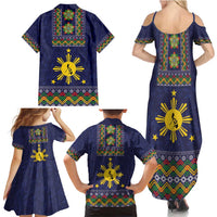 Philippines Merry Christmas Family Matching Summer Maxi Dress and Hawaiian Shirt Maligayang Pasko with Parol and Xmas Pattern Barong Style LT03 - Polynesian Pride