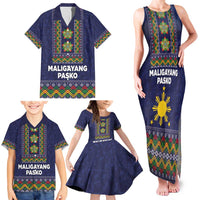 Philippines Merry Christmas Family Matching Tank Maxi Dress and Hawaiian Shirt Maligayang Pasko with Parol and Xmas Pattern Barong Style LT03 - Polynesian Pride