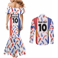Custom Philippines Champions Football Jersey Couples Matching Mermaid Dress and Long Sleeve Button Shirt LT03 - Polynesian Pride