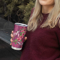 Hawaiian Turtle Love Couple Tumbler Cup Sweet Hibiscus and Kakau Pattern Rose Color LT03 - Polynesian Pride