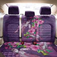 Hawaiian Turtle Love Couple Back Car Seat Cover - Sweet Hibiscus and Kakau Pattern Deep Purple Color LT03 - Polynesian Pride