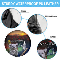 Australia and New Zealand ANZAC Day Spare Tire Cover Tui Bird and Koala mix Maori and Aboriginal Pattern LT03 - Polynesian Pride