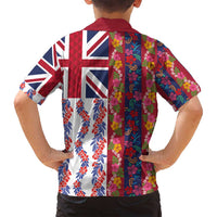 Hawaiian Lei Family Matching Summer Maxi Dress and Hawaiian Shirt National Flag Striped Style