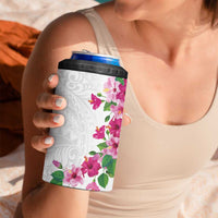 Hawaiian Hibiscus and Art Polynesian Tattoo 4 in 1 Can Cooler Tumbler White Color LT03 - Polynesian Pride