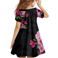 Hawaiian Hibiscus and Art Polynesian Tattoo Family Matching Off Shoulder Maxi Dress and Hawaiian Shirt Black Color LT03 - Polynesian Pride