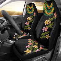 Hawaiian Lei Plumeria and Tropical Leaves Car Seat Cover Watercolor Style LT03 - Polynesian Pride
