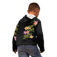 Hawaiian Lei Plumeria and Tropical Leaves Kid Hoodie Watercolor Style LT03 - Polynesian Pride