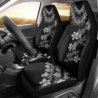 Hawaiian Lei Plumeria and Tropical Leaves Car Seat Cover Watercolor Style-Grayscale LT03 - Polynesian Pride