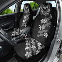 Hawaiian Lei Plumeria and Tropical Leaves Car Seat Cover Watercolor Style-Grayscale LT03 - Polynesian Pride