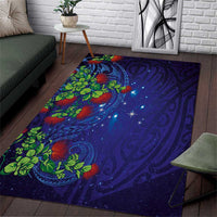 Matariki New Zealand Maori and Pohutukawa Area Rug Galaxy Blue Sky Style