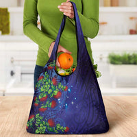 Matariki New Zealand Maori and Pohutukawa Grocery Bag Galaxy Blue Sky Style LT03 - Polynesian Pride