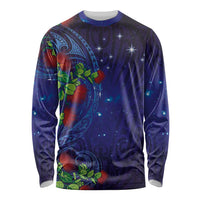 Matariki New Zealand Maori and Pohutukawa Long Sleeve Shirt Galaxy Blue Sky Style LT03 Unisex Blue - Polynesian Pride