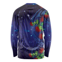 Matariki New Zealand Maori and Pohutukawa Long Sleeve Shirt Galaxy Blue Sky Style LT03 - Polynesian Pride
