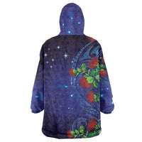 Matariki New Zealand Maori and Pohutukawa Wearable Blanket Hoodie Galaxy Blue Sky Style LT03 - Polynesian Pride