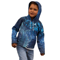 Matariki New Zealand Maori Silver Fern Kid Hoodie Galaxy Blue Sky Style LT03 - Polynesian Pride