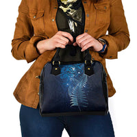 Matariki New Zealand Maori Silver Fern Shoulder Handbag Galaxy Blue Sky Style
