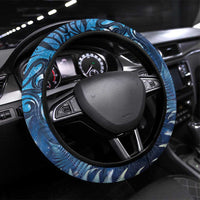 Matariki New Zealand Maori Silver Fern Steering Wheel Cover Galaxy Blue Sky Style LT03 Universal Fit Blue - Polynesian Pride