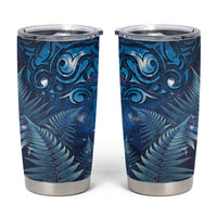 Matariki New Zealand Maori Silver Fern Tumbler Cup Galaxy Blue Sky Style LT03 Blue - Polynesian Pride