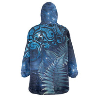 Matariki New Zealand Maori Silver Fern Wearable Blanket Hoodie Galaxy Blue Sky Style LT03 - Polynesian Pride
