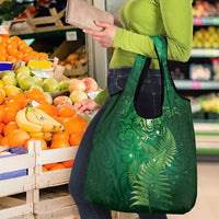 Matariki New Zealand Maori Silver Fern Grocery Bag Galaxy Green Sky Style LT03 - Polynesian Pride